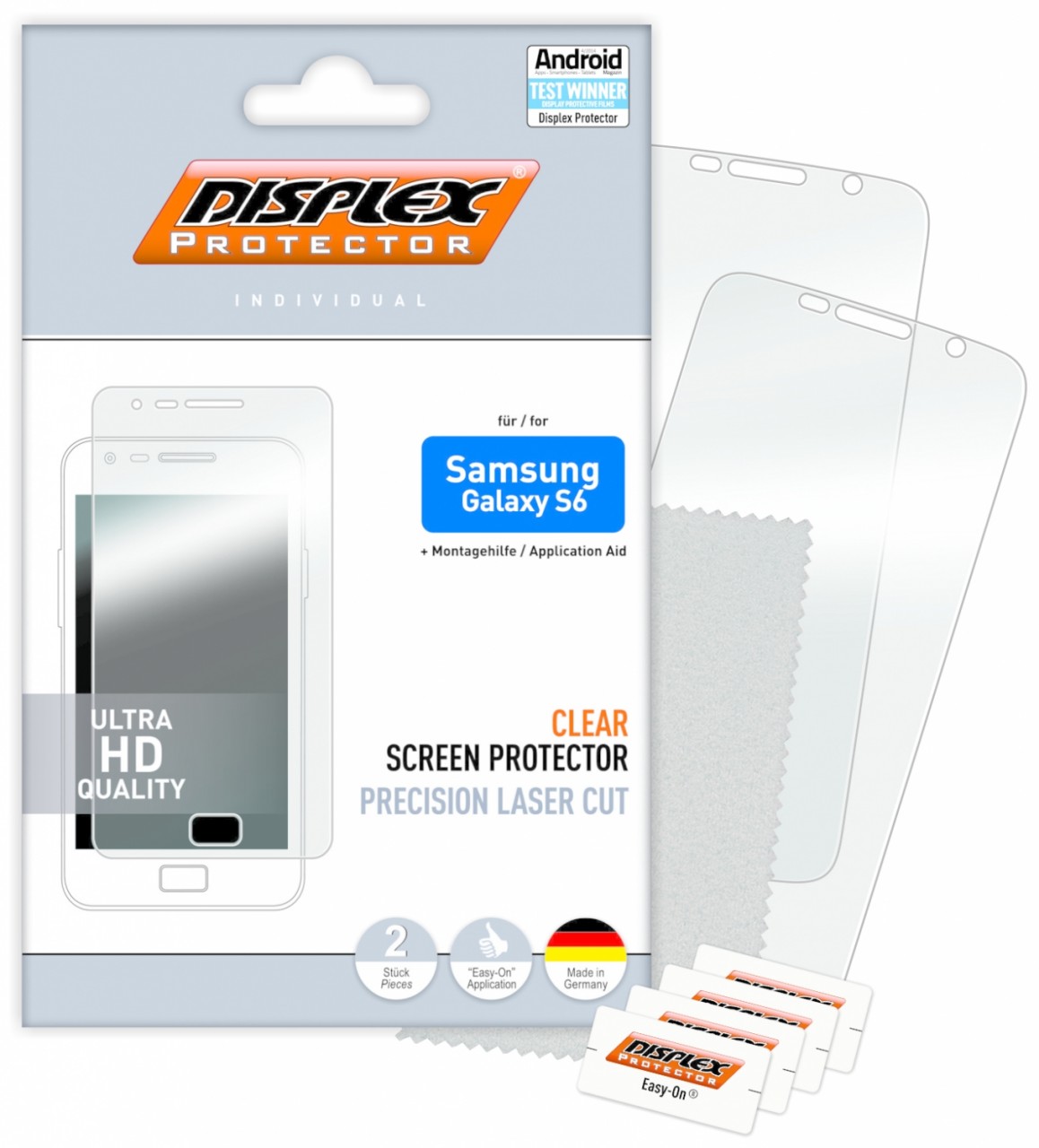 4G Systems Displex Protector (2 Folien) für Samsung Galaxy S6 - "Easy-On"