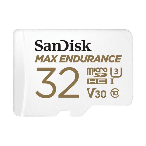 SanDisk MAX ENDURANCE Video Monitoring for Dashcams & Home Monitoring 32 GB microSDHC Memory Card +