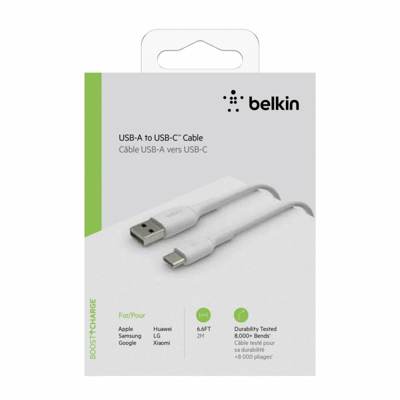 Belkin CAB001BT2MWH USB Kabel 2 m USB A USB C Weiß
