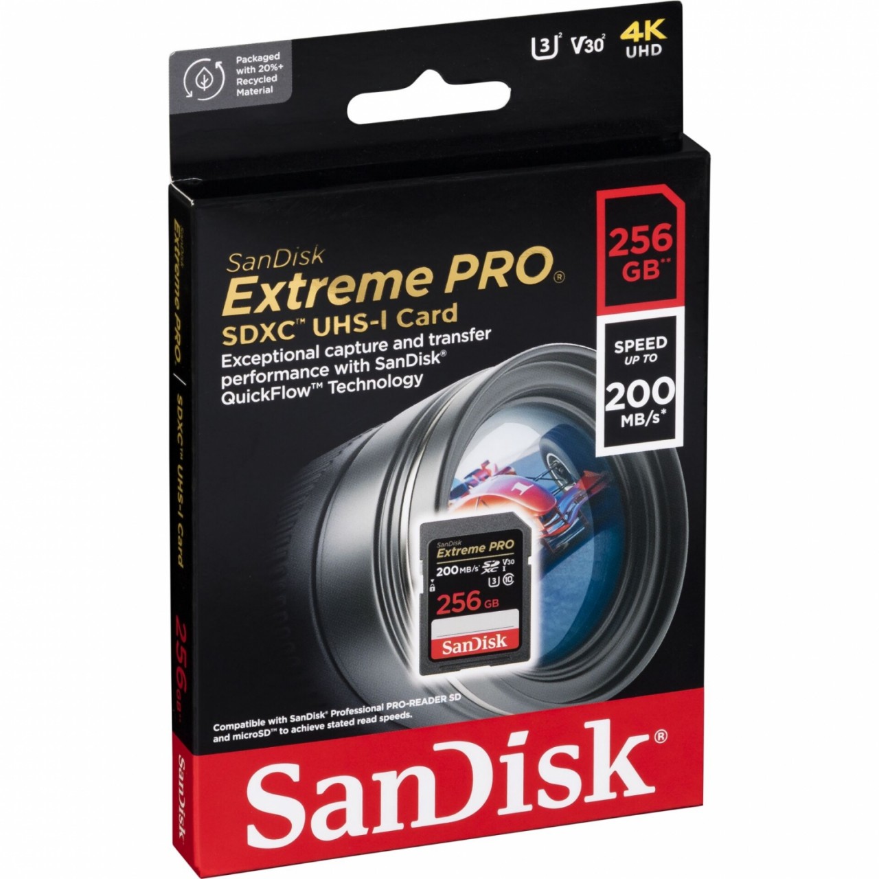 SanDisk 256 GB Extreme PRO SDXC-Karte + RescuePRO Deluxe, bis zu 200 MB/s, UHS-I, Class 10, U3,