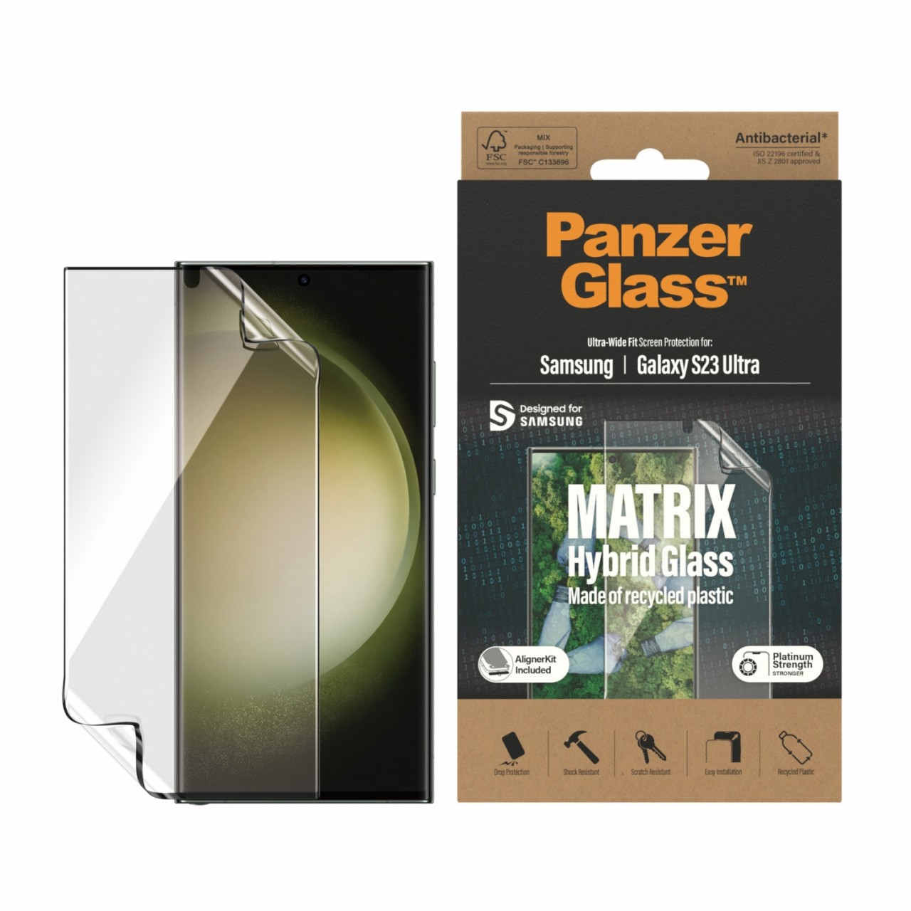 PanzerGlass ® MATRIX Displayschutz Samsung Galaxy S23 Ultra | Ultra-Wide Fit m. AlignerKit