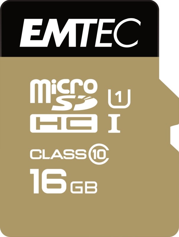 EMTEC Gold+ microSDHC 16GB Bis zu 21MB/s Class10 Speicherkarte