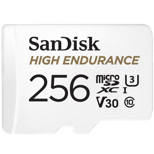 SanDisk High Endurance microSDXC Speicherkarte 256 GB + Adapter (Für Dash-Cams und private Überwachu