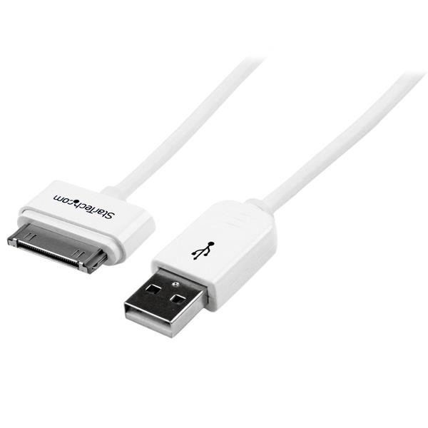 StarTech.com 1m USB iPhone / iPad und iPod Ladekabel - USB auf Apple Dock Datenkabel - Weiß