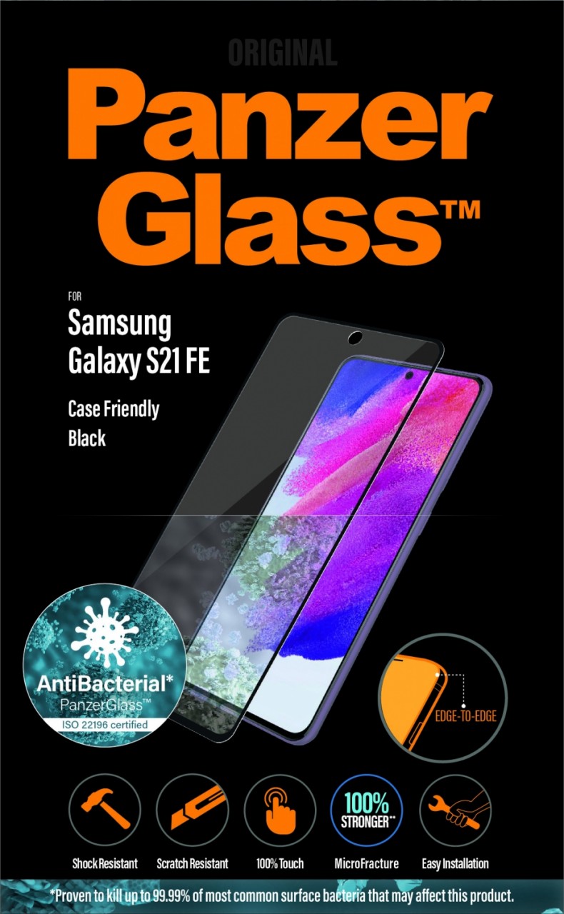PanzerGlass E2E Curved Samsung Galaxy S21 FE CF, Antibakt.