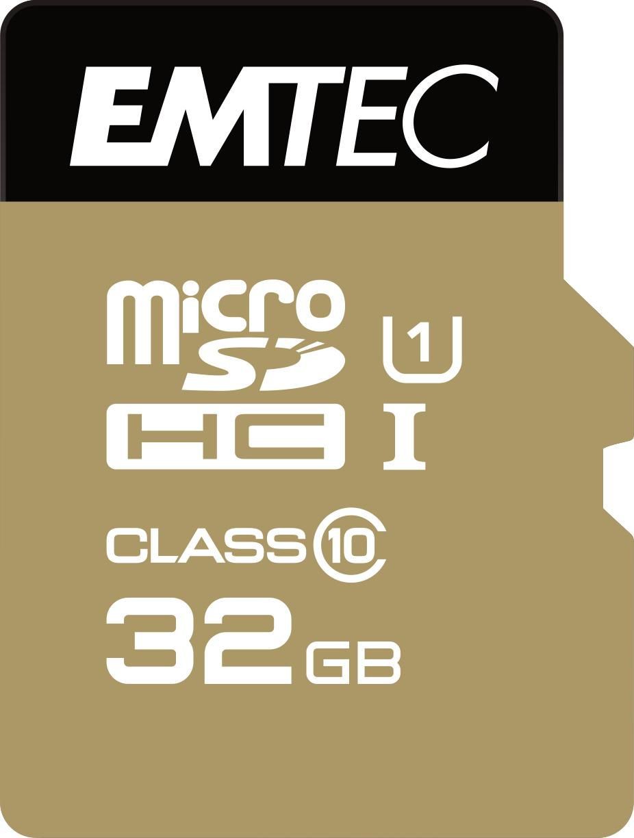 EMTEC Gold+ microSDHC 32 GB Bis zu 21MB/s Class10 Speicherkarte