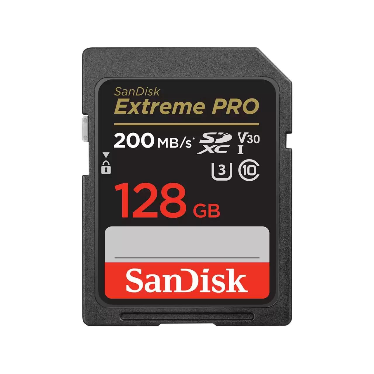 SanDisk 128 GB Extreme PRO SDXC-Karte + RescuePRO Deluxe, bis zu 200 MB/s, UHS-I, Class 10, U3,