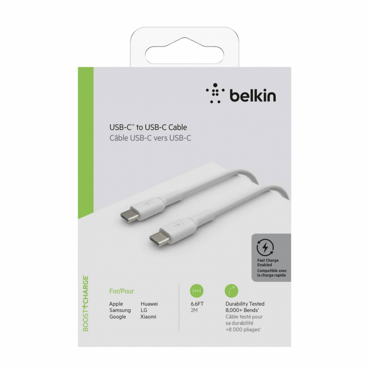Belkin CAB003BT2MWH USB Kabel 2 m USB C Weiß