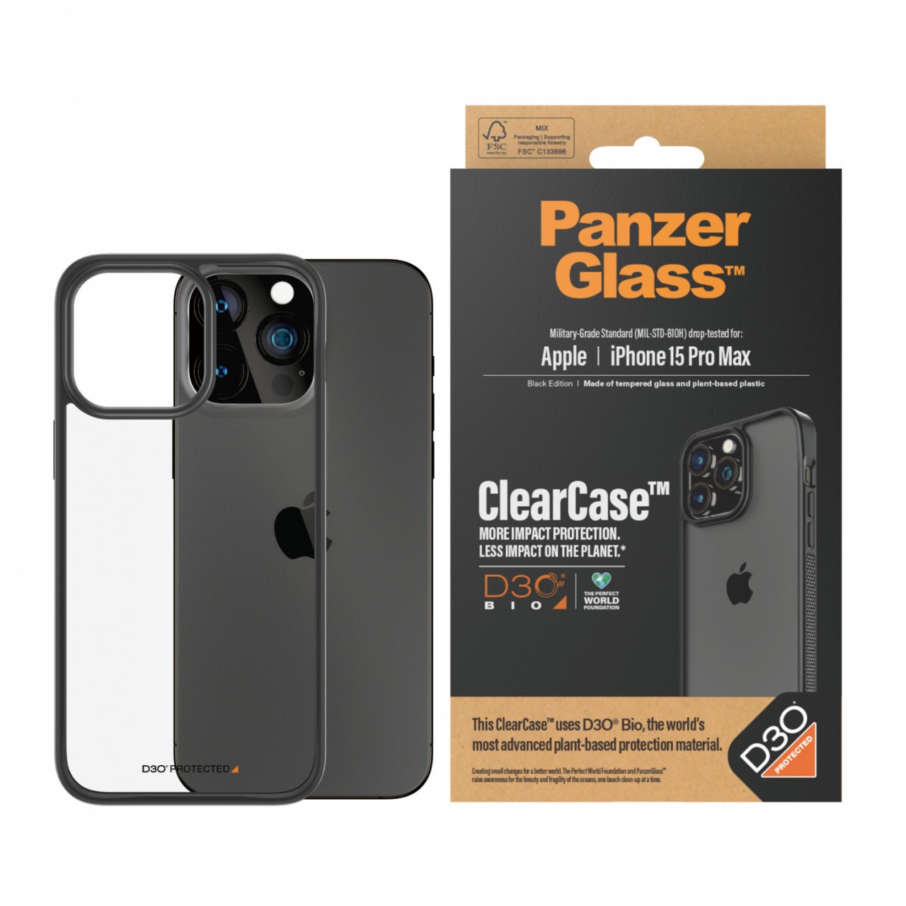 PanzerGlass ® ClearCase mit D3O iPhone 15 Pro Max