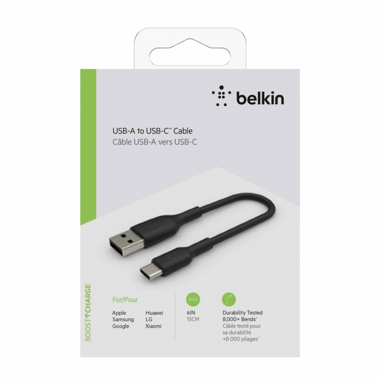 Belkin CAB001BT0MBK USB Kabel 0,15 m USB A USB C Schwarz